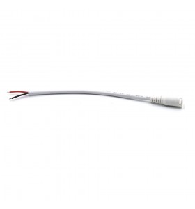 dc5.5*2.1mm female with lock white cable 
