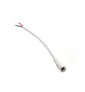 dc5.5*2.1mm female with lock white cable 