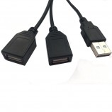 USB 2.0 male to 2 USB female charge cable