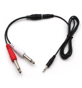1/8" TRRS to Dual 1/4 Stereo Audio Cable - 3.5mm TRS to 6.35mm Dual 1/4" TS Mono Y-Cable Splitter Cord