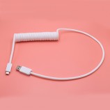 Coiled Type C USB Zinc Alloy  Fast charger Cable for Mechanical keyboard 