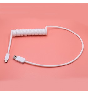 Coiled Type C USB Zinc Alloy  Fast charger Cable for Mechanical keyboard 