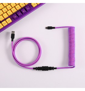 custom techflex GX16  aviator usb c coiled mechanical keyboard cable aviation spring Double sleeve  USB