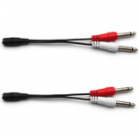 1/8" TRRS to Dual 1/4 Stereo Audio Cable - 3.5mm TRS to 6.35mm Dual 1/4" TS Mono Y-Cable Splitter Cord