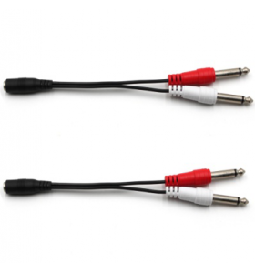 1/8" TRRS to Dual 1/4 Stereo Audio Cable - 3.5mm TRS to 6.35mm Dual 1/4" TS Mono Y-Cable Splitter Cord