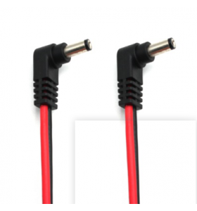 2.1mm Male Right Angle Plug DC Connector Red Black Power Cable