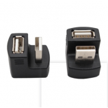 90 180 Degree Black USB Connector Male to Female Plug