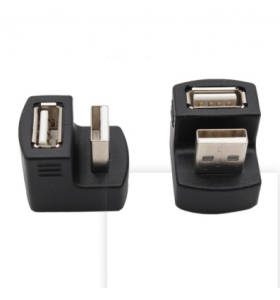 90 180 Degree Black USB Connector Male to Female Plug