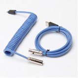 5PIN male Mini XLR to Type-c metal Ocean Blue clear wire and usb metal to 5pin Mini XLR female Ocean Blue wire cable set + silver connector