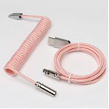 5PIN male Mini XLR to Type-c metal light pink wire and usb metal to 5pin Mini XLR female light pink wire cable set + silver connector