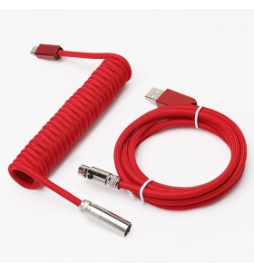 5PIN male Mini XLR to Type-c metal Red wire and usb metal to 5pin Mini XLR female Red wire cable set + silver connector