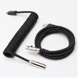 5PIN male Mini XLR to Type-c metal Black wire and usb metal to 5pin Mini XLR female Black wire cable set + silver connector