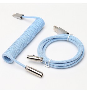 5PIN male Mini XLR to Type-c metal Blue white wire and usb metal to 5pin Mini XLR female Blue white wire cable set + silver connector