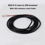 dc5.5*2.1mm to 250 terminal metal cable Flexible Spring Metal Braided Spring Metal dc cable