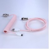  Type c to 5PIN male aviator and usb to 5pin aviator female light pink macarons wire  cable  converter ps2 to usb coiled mechanical keyboard cable