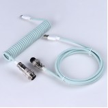 custom c mechanical keyboard cable spring coiled GX16 C cable  light cyan  