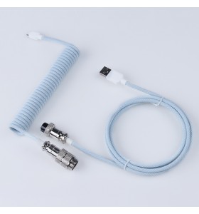 5pin gx16 aviator / Type c   Type c to 5PIN male aviator and usb to 5pin aviator female light blue macarons wire  cable