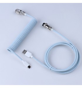 5pin gx16 aviator / Type c   Type c to 5PIN male aviator and usb to 5pin aviator female light blue macarons wire  cable