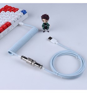 5pin gx16 aviator / Type c   Type c to 5PIN male aviator and usb to 5pin aviator female light blue macarons wire  cable