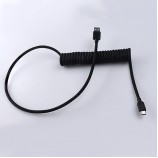  usb to type c coiled keyboard cable black color  custom c mechanical keyboard cable spring coiled  cable