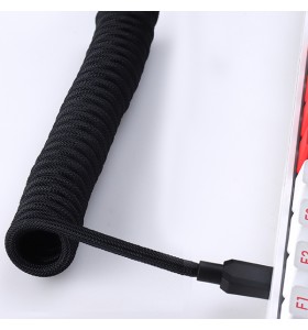  usb to type c coiled keyboard cable black color  custom c mechanical keyboard cable spring coiled  cable