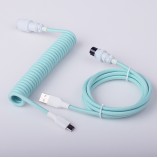 Mechanical keyboard cable USB type C rainbow color braided spiral coiled extension portable cable