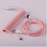 Desktop Computer Aviation Connector Coil Charging Cable Spring Wire Aviator Coiled USB C Mechanical Keyboard Cable Data Cables